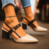 Helena | Spitze Slingback-Pumps mit Blockabsatz – Ansicht 03