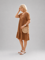 Delphinia | Gewebtes Midikleid