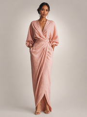 Leonore | Minimalistisches Leinen-Maxikleid mit V-Ausschnitt