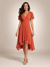 Reinhilde | Maxikleid mit asymmetrischem Saum und V-Ausschnitt