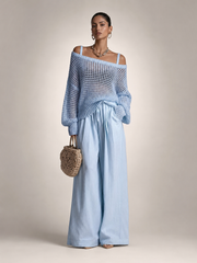 Herta | Off-Shoulder Zweiteiler-Set mit weiter Hose