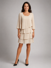 Elara | Knielanges Kleid mit Volantärmeln