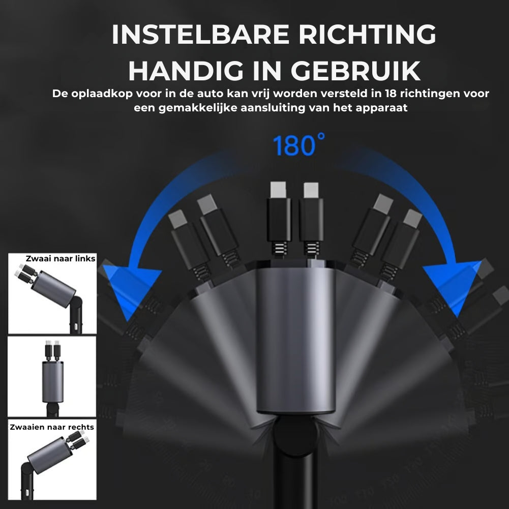 Intrekbare Autolader Adapter - 120W