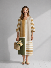 Christa | Striped Midi Dress