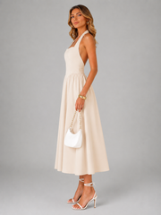 Carlotta | Neckholder-Midikleid mit Raffung