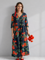 Hildegard | Florales Midikleid