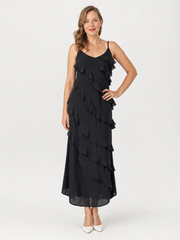 Edda | Maxikleid mit gestuften Volants – Ansicht 01