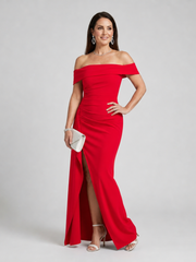 Helga | Off-Shoulder-Abendkleid mit hohem Seitenschlitz – Ansicht 04