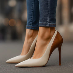 Ottilie | Spitze Stiletto-Pumps im Colorblocking-Design – Ansicht 01