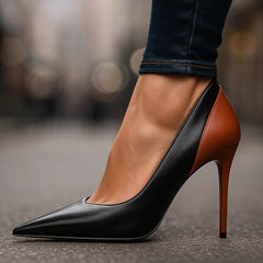 Ottilie | Spitze Stiletto-Pumps im Colorblocking-Design – Ansicht 01