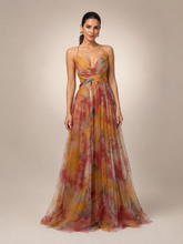 Aurelia | Tüll-Abendkleid mit Aquarell-Print