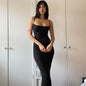 Fashion High Waisted Satin Suspender Dress for Women Sexy Elegant Bodycon Outfit Evening Dress