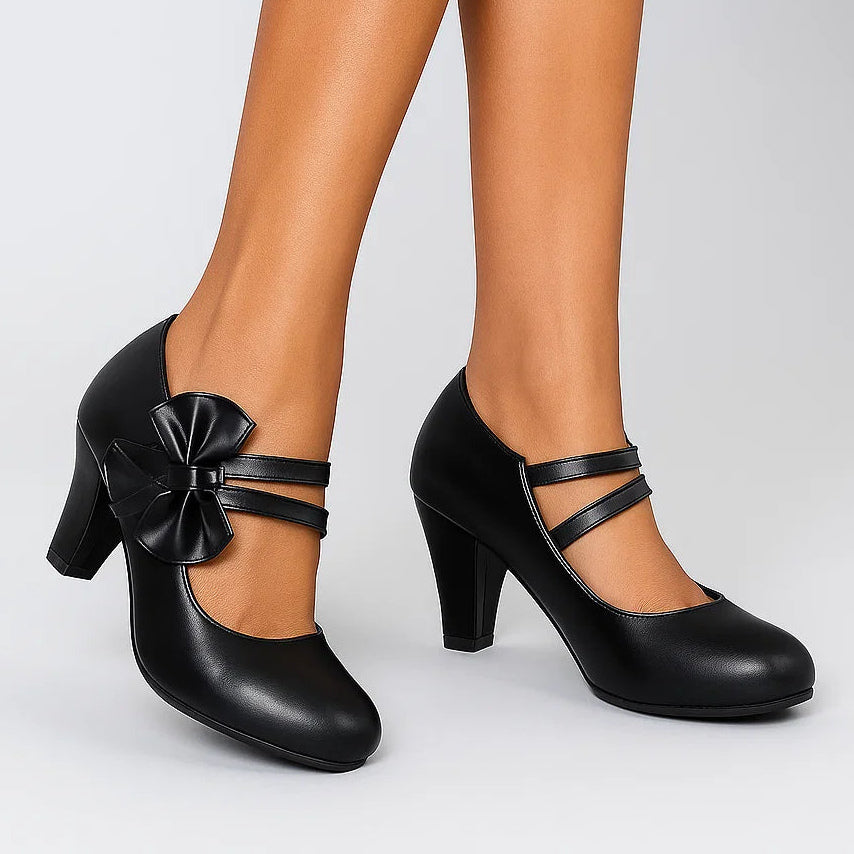 Hanna | Mary-Jane-Pumps mit Schleife – Ansicht 01