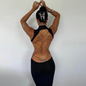 Lace Up Sexy Slim Fit Dress Nightclub Spicy Girl Hip Hugging Skirt Tops