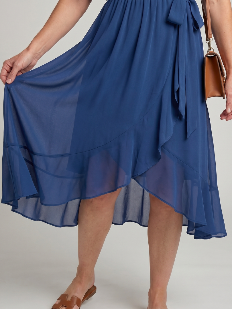 Nina Midikleid Wickeloptik – Ansicht 01