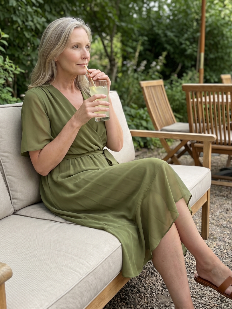Nina Midikleid Wickeloptik – Ansicht 01