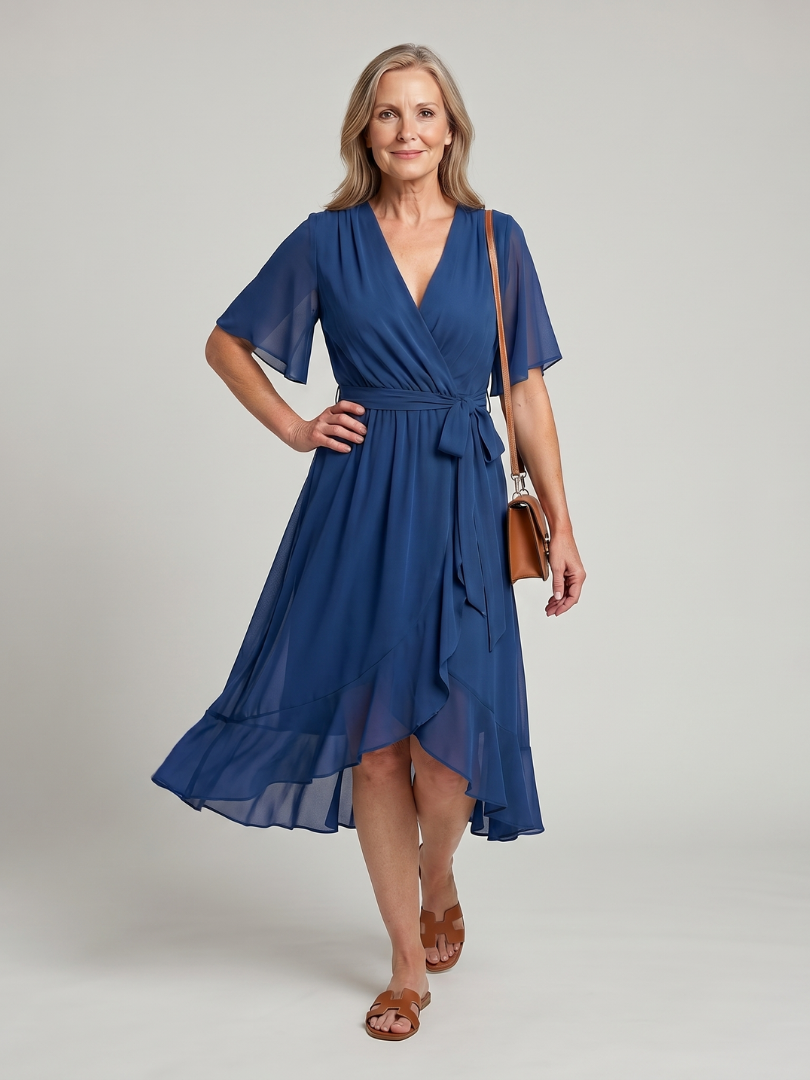 Nina Midikleid Wickeloptik – Ansicht 01