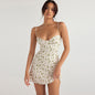 Fashion High Waisted Satin Suspender Dress for Women Sexy Elegant Bodycon Outfit Evening Dress