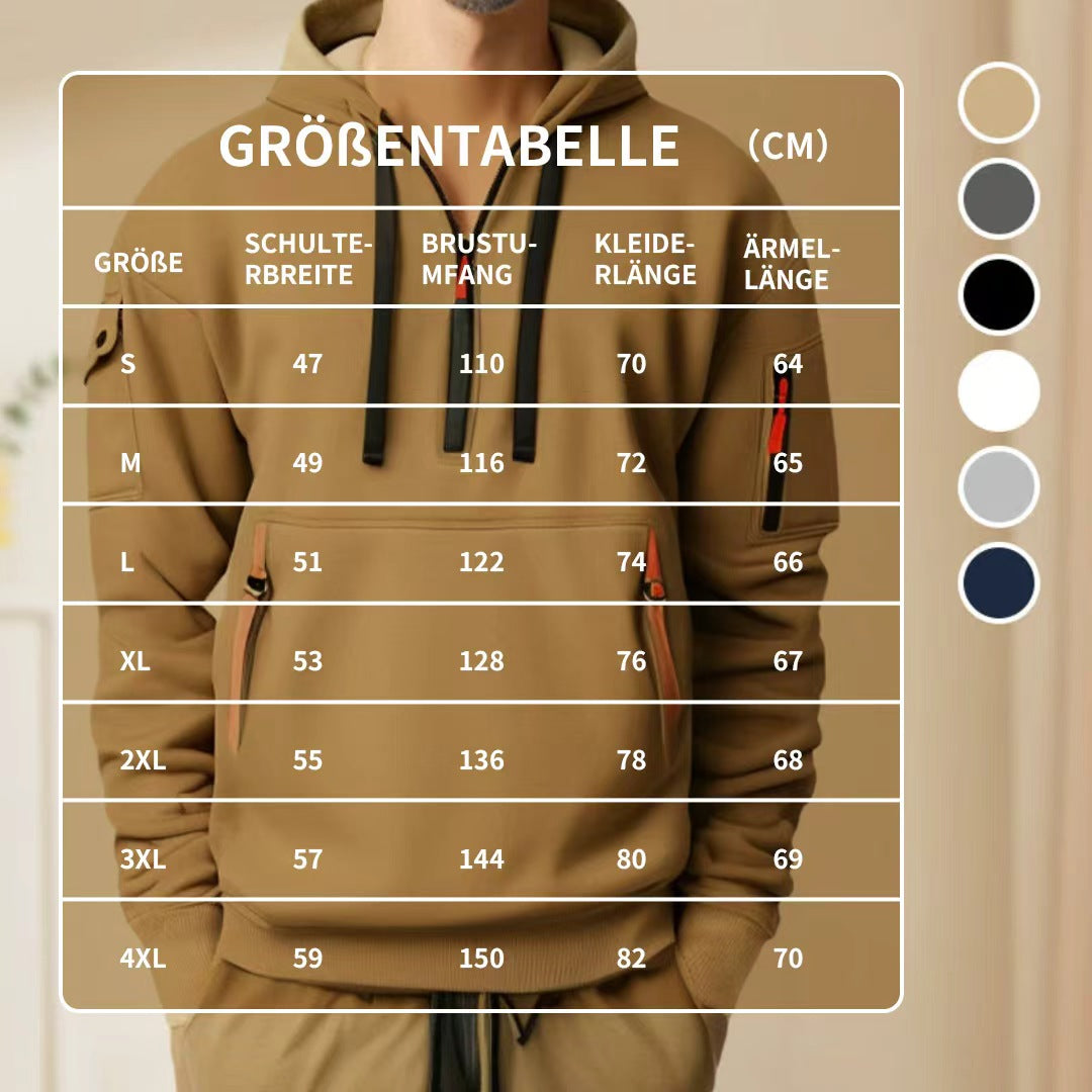 Lässiger kapuzenpullover met meer tasjes voor heren