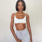 Women Casual Vest Short Crop Top Streetwear Female Knitting Tops Y2K Party Club Shirts
