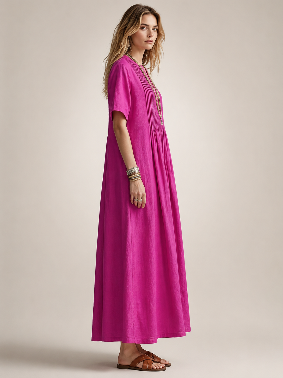 Antje | Elegantes Plisseekleid
