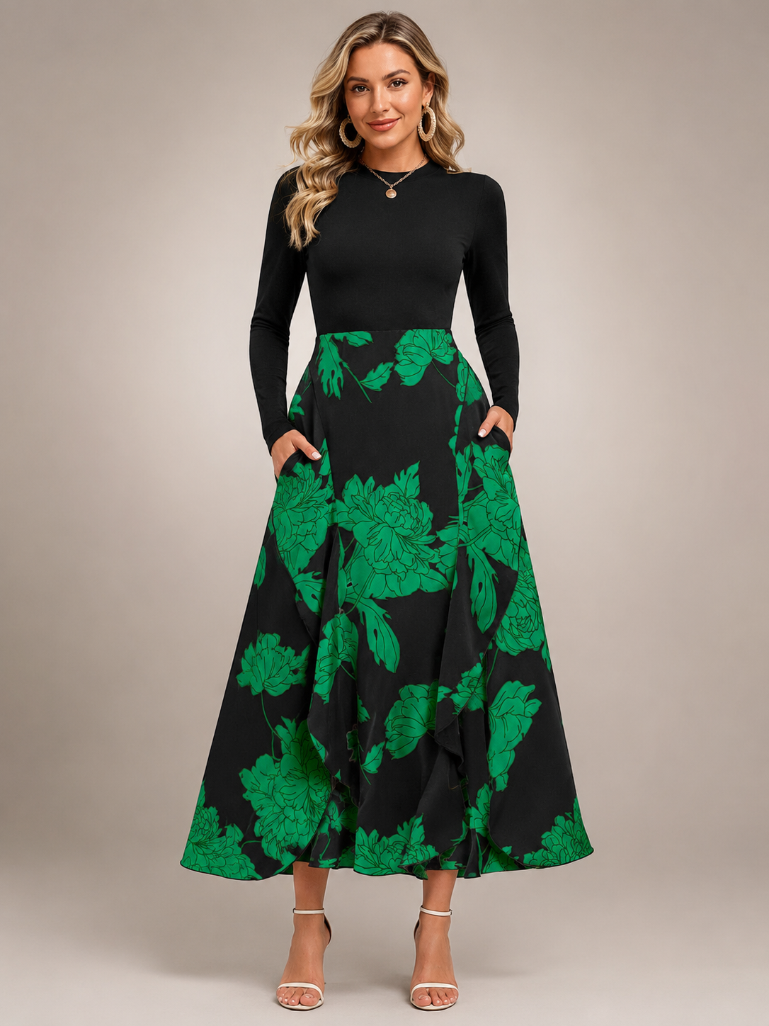 Isolde | Midikleid im Colour-Blocking-Design