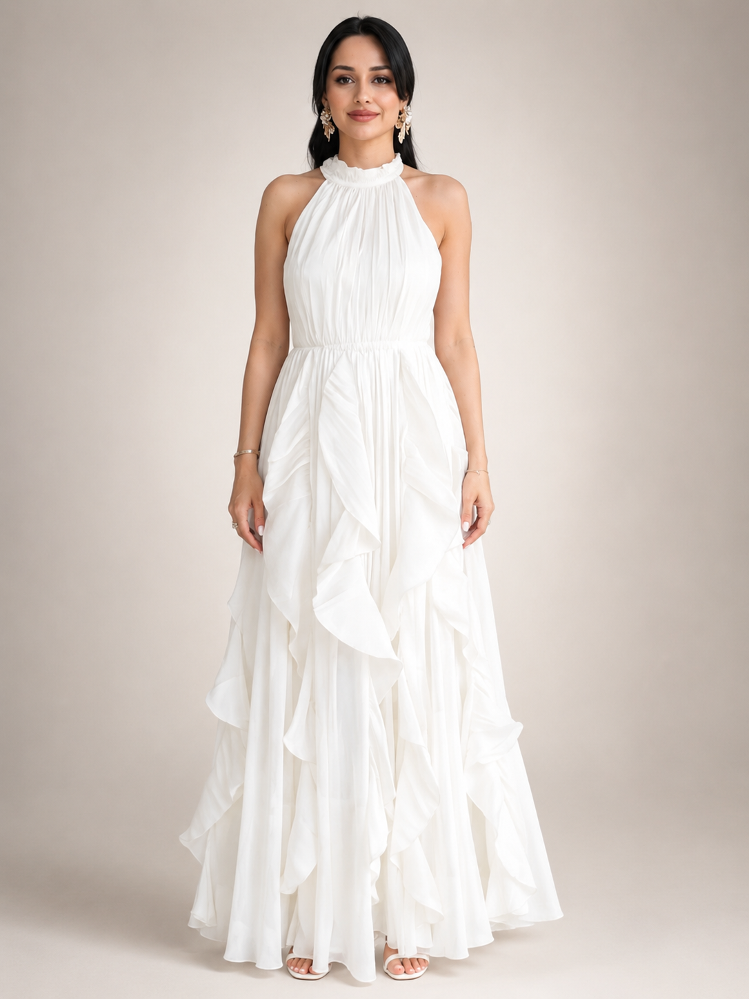 Sidonie | Halterneck Maxikleid im A-Linien-Schnitt