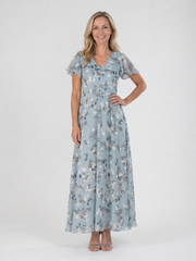 Amelie | Florales Chiffon-Maxikleid