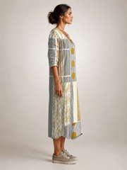 Christel | Boho-Maxikleid mit Patchwork-Print