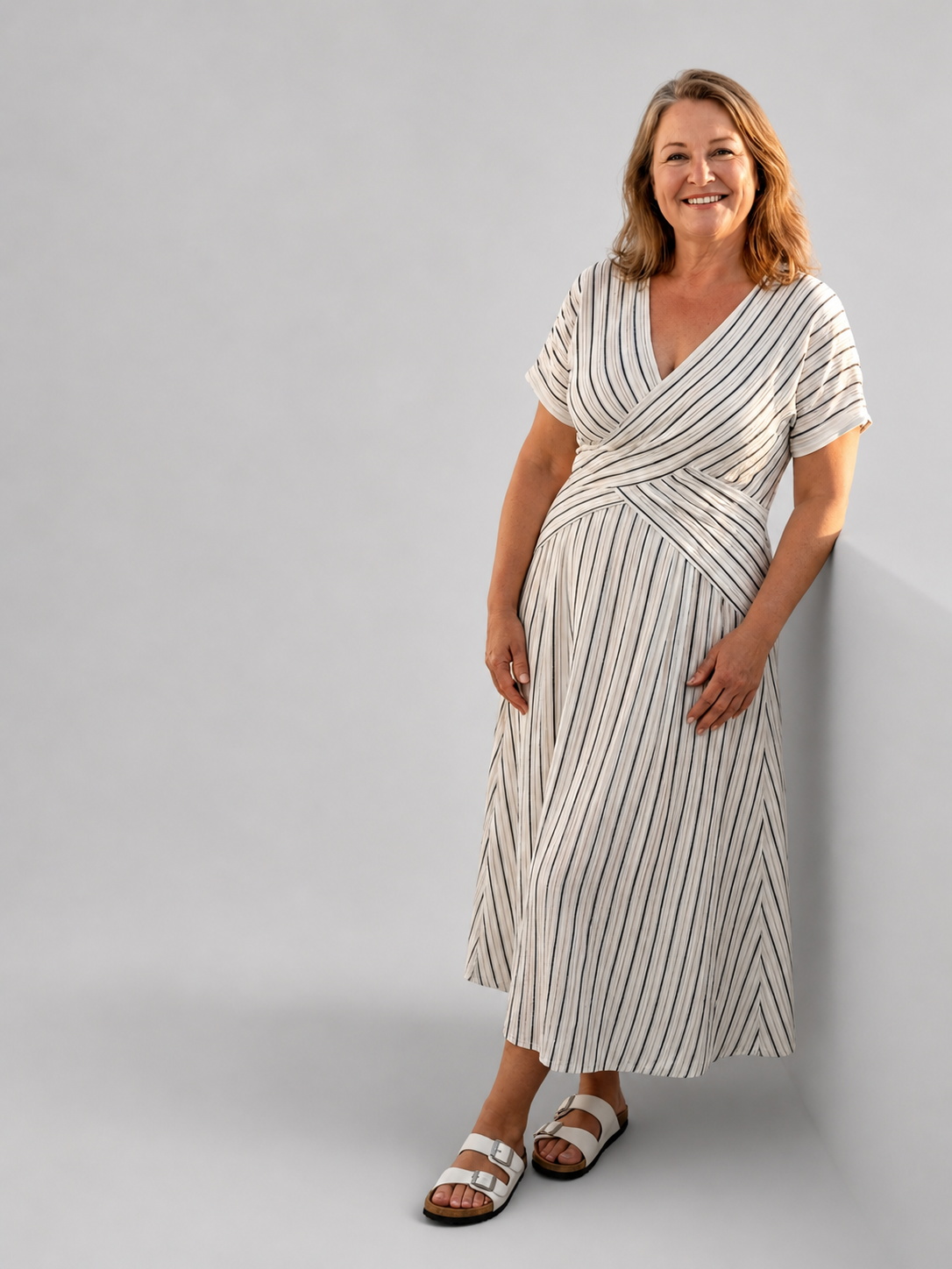 Sophia | Midikleid in Wickeloptik