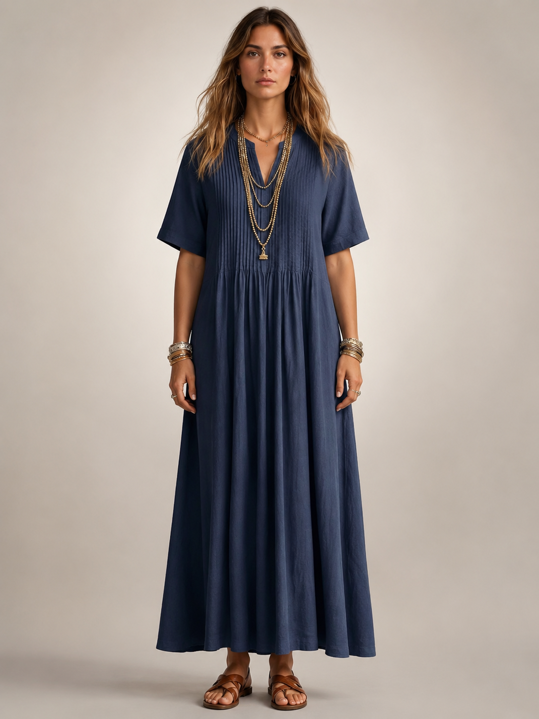Antje | Elegantes Plisseekleid