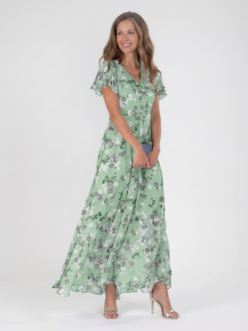 Amelie | Florales Chiffon-Maxikleid