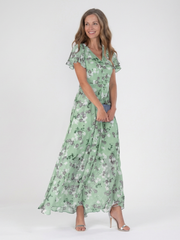 Amelie | Florales Chiffon-Maxikleid