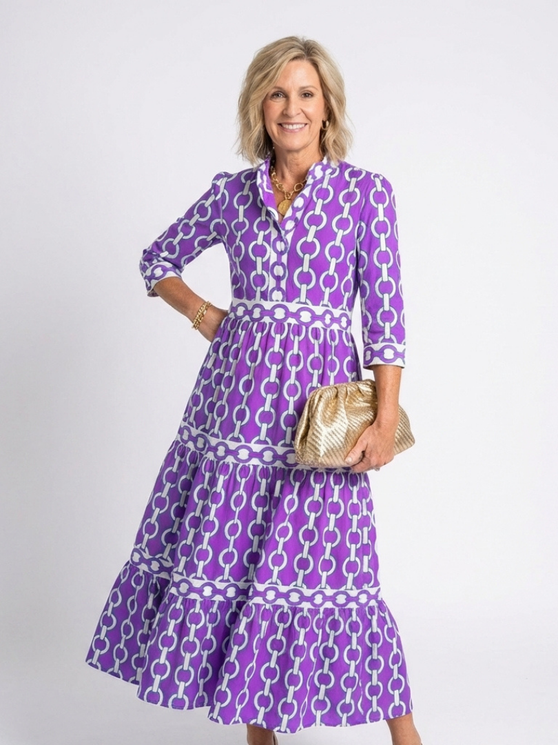 Ella | Midikleid mit Kettenmuster