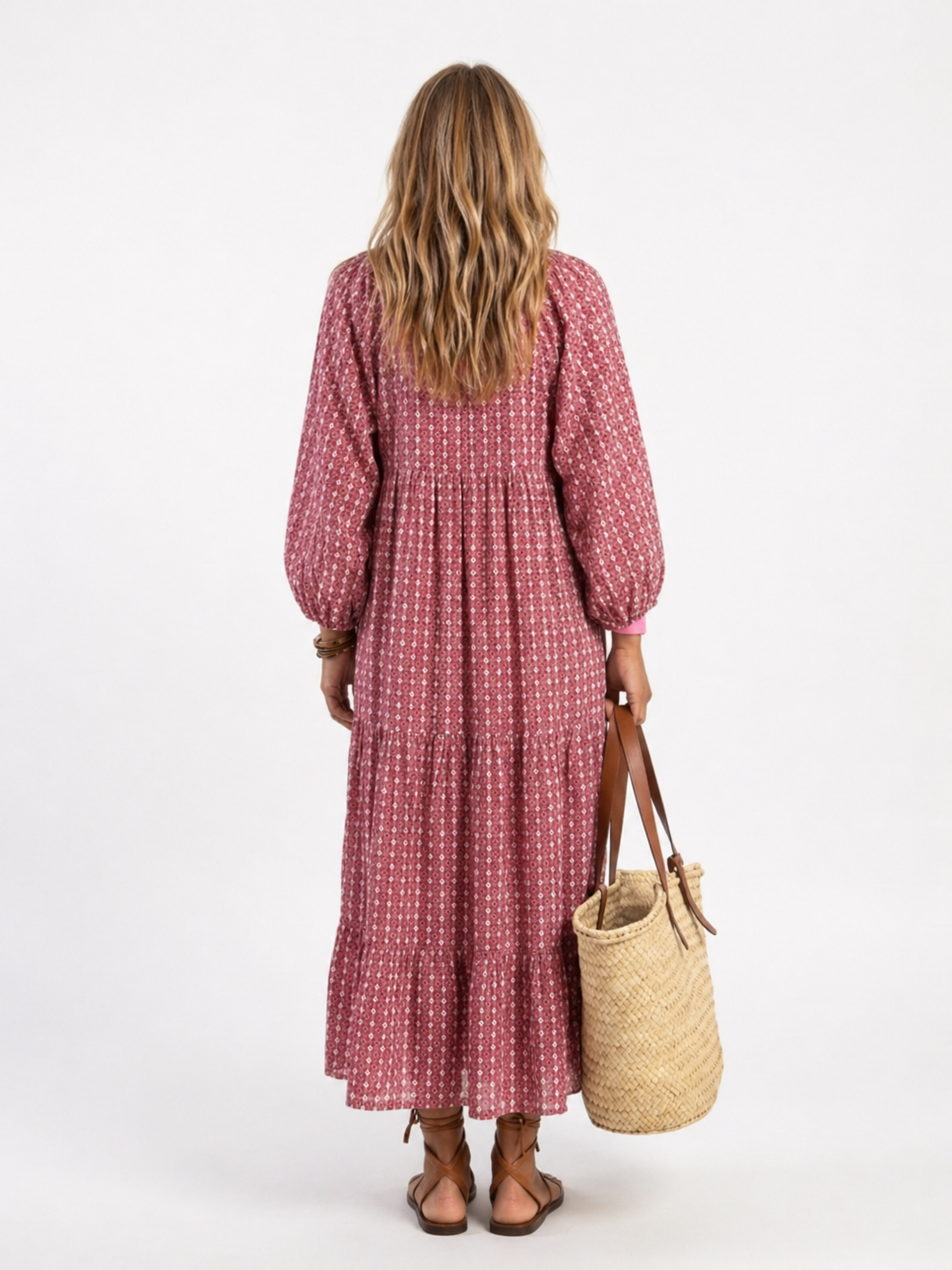 Greta | Midikleid mit geometrischem Muster