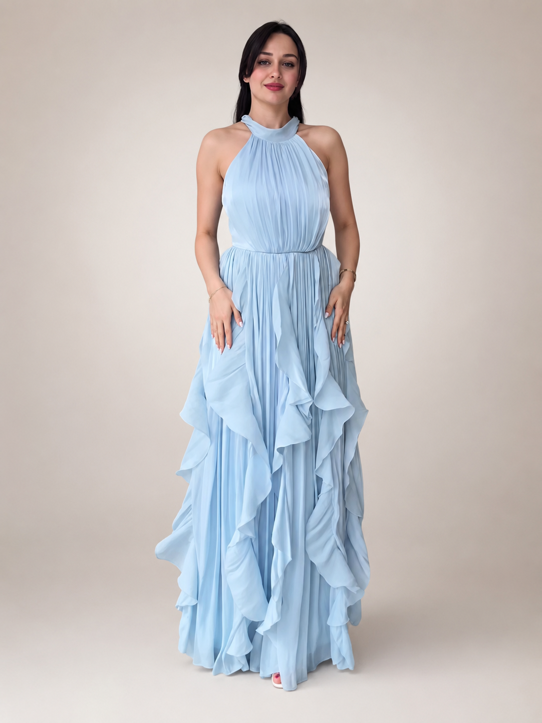 Sidonie | Halterneck Maxikleid im A-Linien-Schnitt