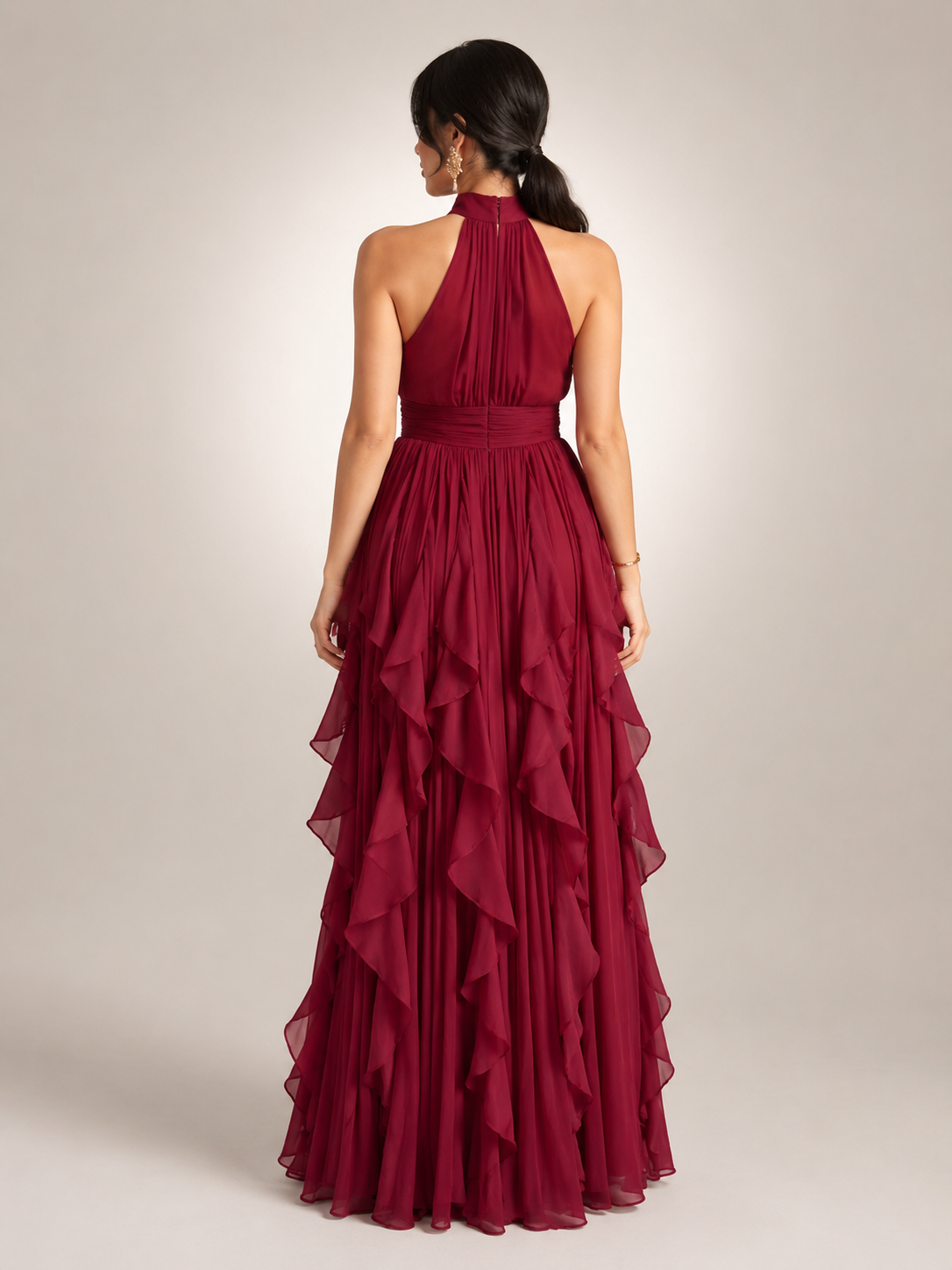 Sidonie | Halterneck Maxikleid im A-Linien-Schnitt
