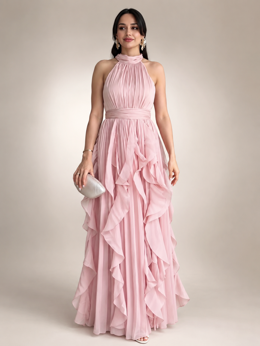 Sidonie | Halterneck Maxikleid im A-Linien-Schnitt