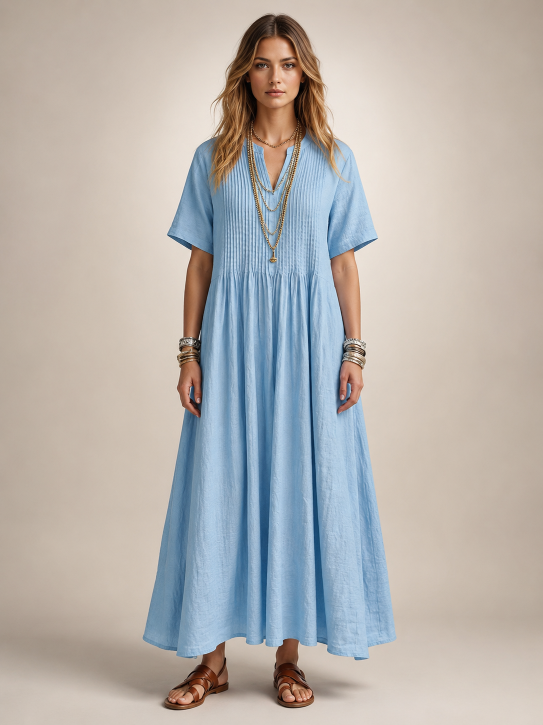 Antje | Elegantes Plisseekleid