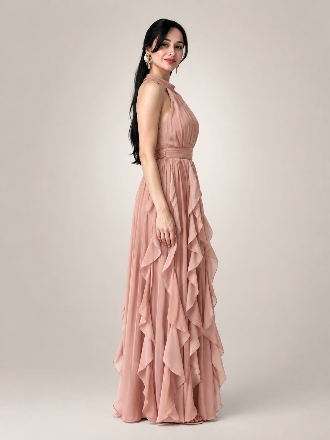 Sidonie | Halterneck Maxikleid im A-Linien-Schnitt