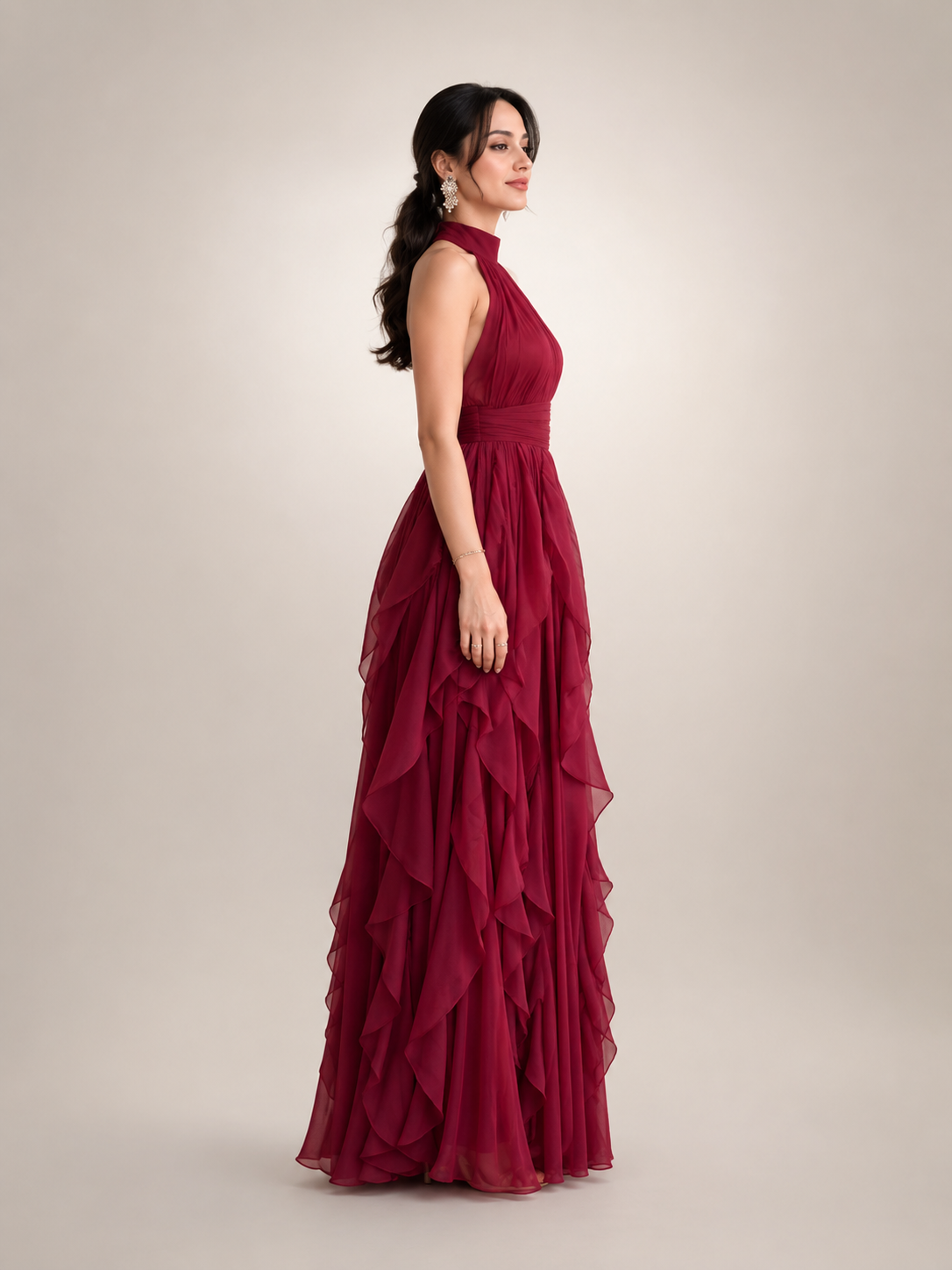 Sidonie | Halterneck Maxikleid im A-Linien-Schnitt