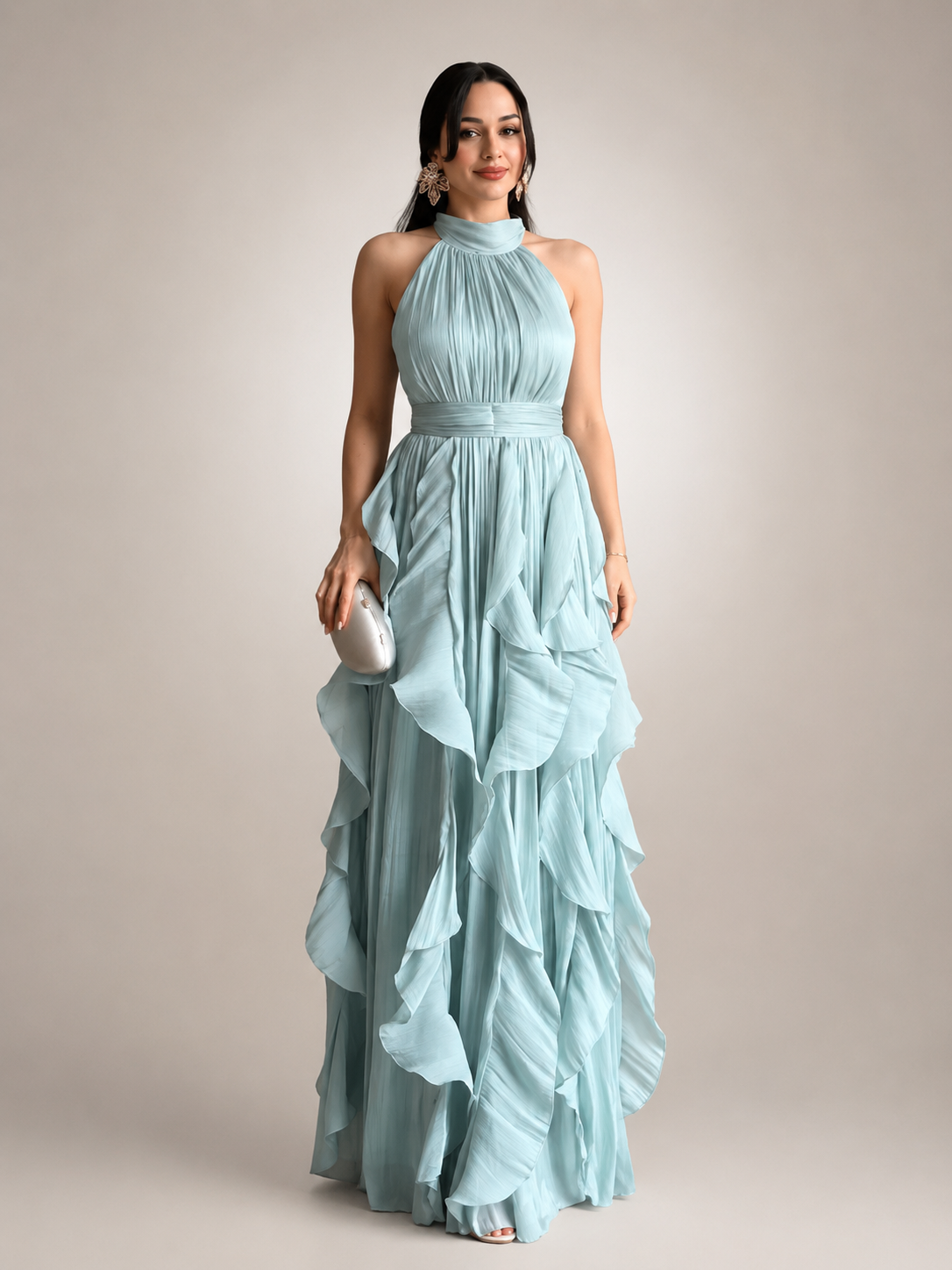 Sidonie | Halterneck Maxikleid im A-Linien-Schnitt