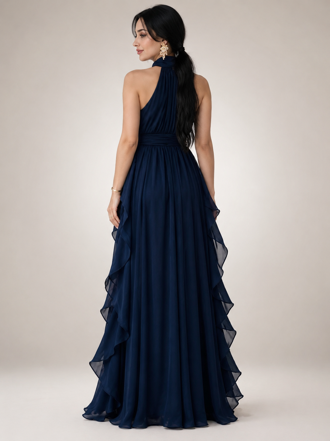 Sidonie | Halterneck Maxikleid im A-Linien-Schnitt