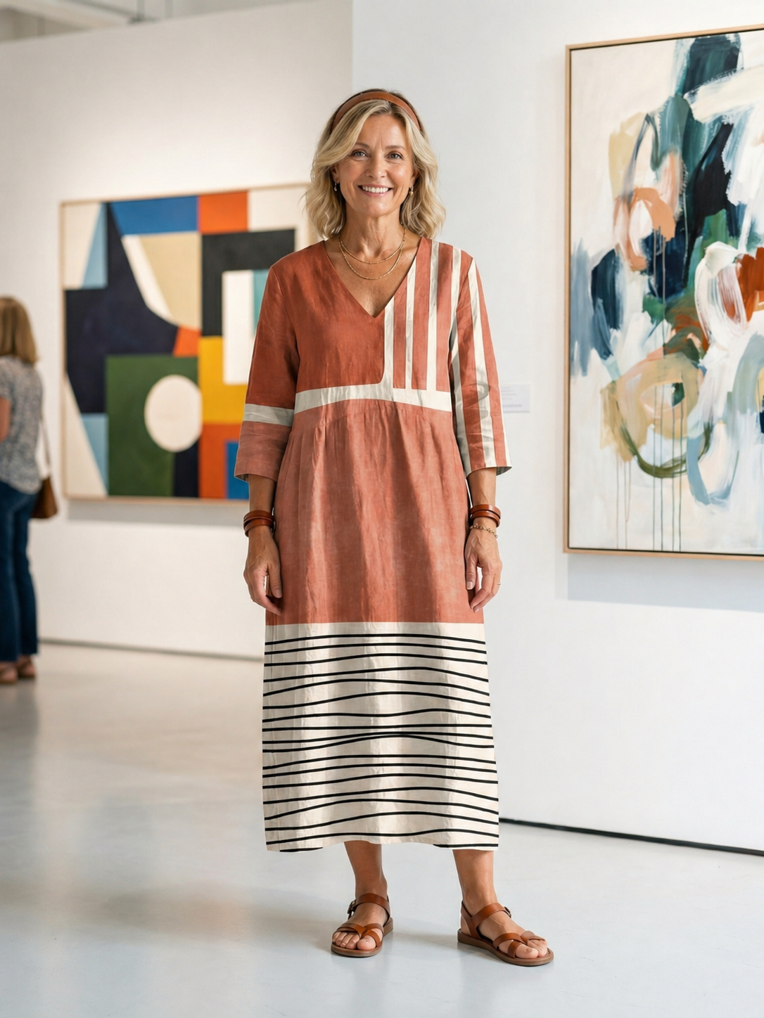 Verena | Striped Midi Dress