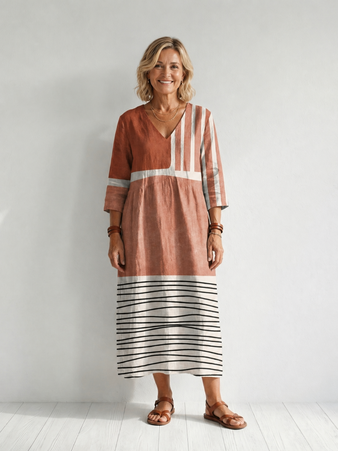 Verena | Striped Midi Dress