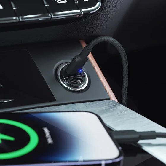 30W snelle mini-autolader 2 x USB-C