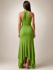 Vera | Drapierte Neckholder-Midikleid