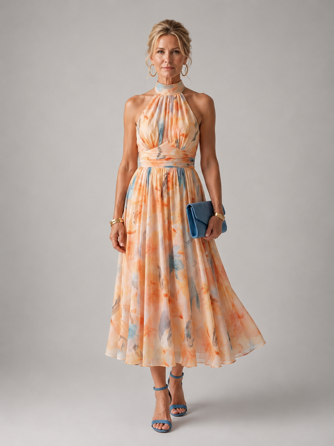 Antonia | Weiches Neckholder-Midikleid