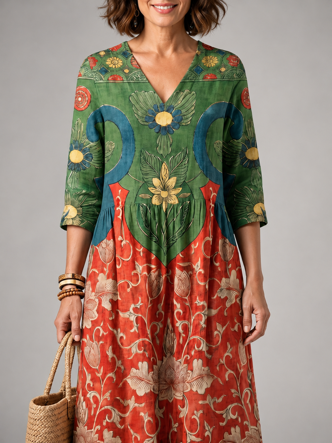Zoe | Midikleid mit Printmix