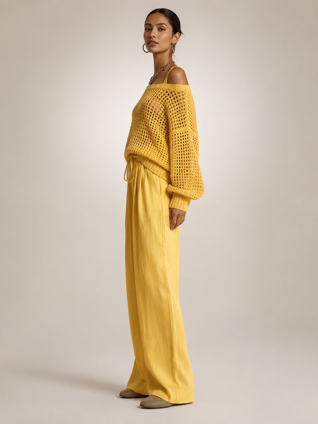 Herta | Off-Shoulder Zweiteiler-Set mit weiter Hose
